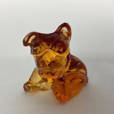 -195- IMPERIAL | Yellow Iridescent Bulldog | Small Amber Bulldog | Marked