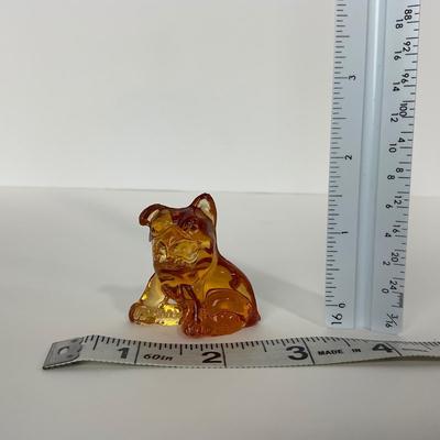 -195- IMPERIAL | Yellow Iridescent Bulldog | Small Amber Bulldog | Marked