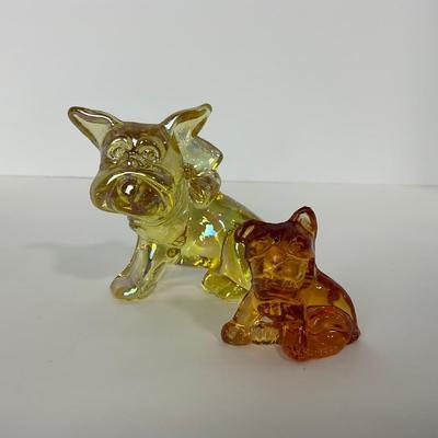 -195- IMPERIAL | Yellow Iridescent Bulldog | Small Amber Bulldog | Marked