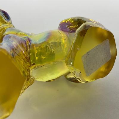 -195- IMPERIAL | Yellow Iridescent Bulldog | Small Amber Bulldog | Marked