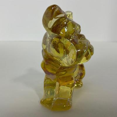 -195- IMPERIAL | Yellow Iridescent Bulldog | Small Amber Bulldog | Marked