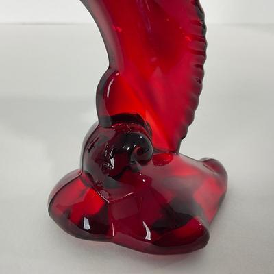 -196- HEISEY | By Dalzell Ruby Red Mallards Marked | Set Of Three