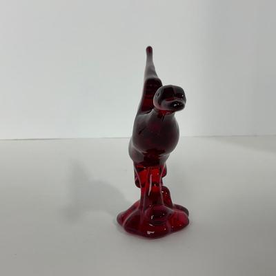 -196- HEISEY | By Dalzell Ruby Red Mallards Marked | Set Of Three