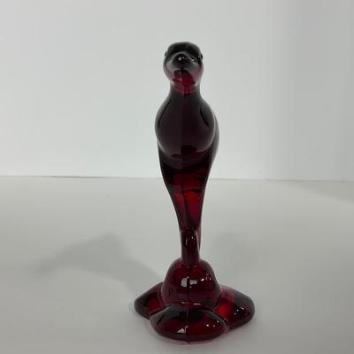-196- HEISEY | By Dalzell Ruby Red Mallards Marked | Set Of Three