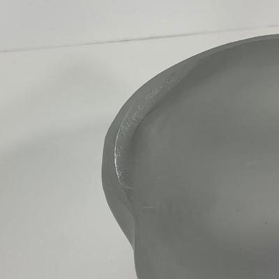 -197- LALIQUE | France Frosted Heavy Crouching Cat | Signed