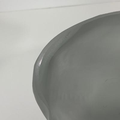 -197- LALIQUE | France Frosted Heavy Crouching Cat | Signed