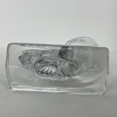 -198- NEW MARTINSVILLE | 1940â€™s Crystal Nautilus Sea Shell Bookends