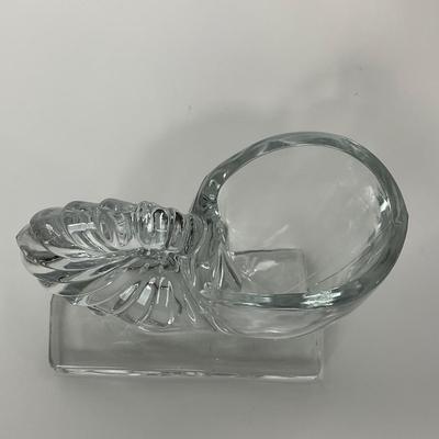 -198- NEW MARTINSVILLE | 1940â€™s Crystal Nautilus Sea Shell Bookends