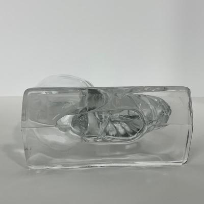 -198- NEW MARTINSVILLE | 1940â€™s Crystal Nautilus Sea Shell Bookends