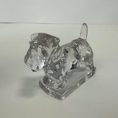 -199- HEISEY | Clear Glass Crystal Scottish Terrier Dog Figure