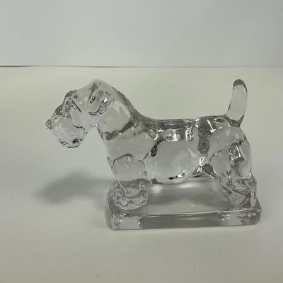 -199- HEISEY | Clear Glass Crystal Scottish Terrier Dog Figure