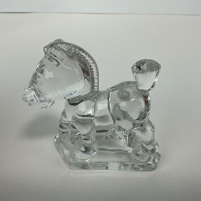 -200- HEISEY | Fenton Clear Glass Plug Horse Figure