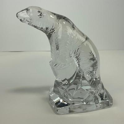 -201- SUMMIT ART | Clear Glass Crystal Polar Bear Figure