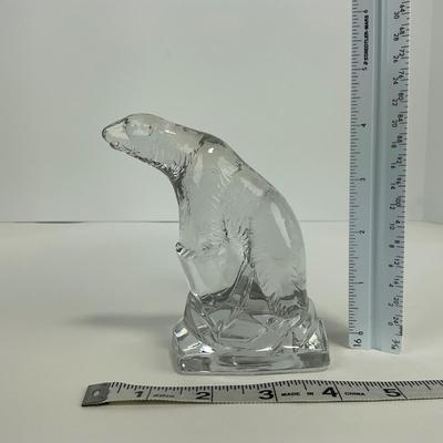 -201- SUMMIT ART | Clear Glass Crystal Polar Bear Figure