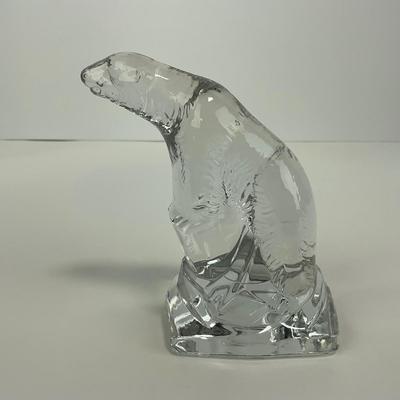 -201- SUMMIT ART | Clear Glass Crystal Polar Bear Figure