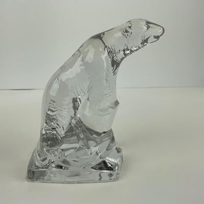 -201- SUMMIT ART | Clear Glass Crystal Polar Bear Figure