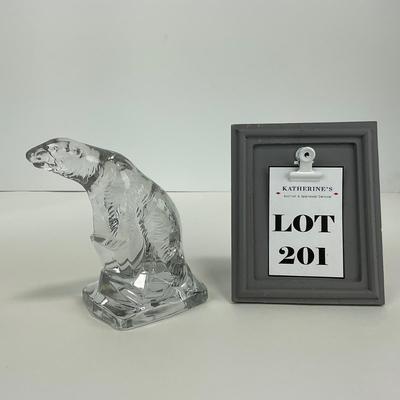 -201- SUMMIT ART | Clear Glass Crystal Polar Bear Figure
