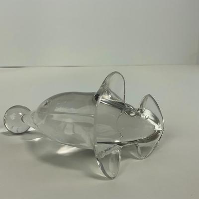 -202- VIKING | Clear Glass Crystal Seal Balancing Ball Figure
