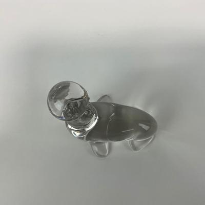 -202- VIKING | Clear Glass Crystal Seal Balancing Ball Figure