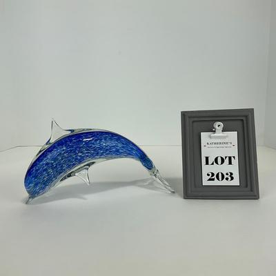 -203- UNMARKED | Blue & White Dolphin Figure