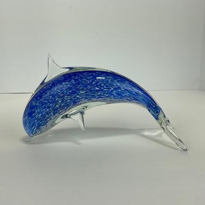 -203- UNMARKED | Blue & White Dolphin Figure