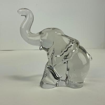 -204- HEISEY | Clear Glass Elephant Figure