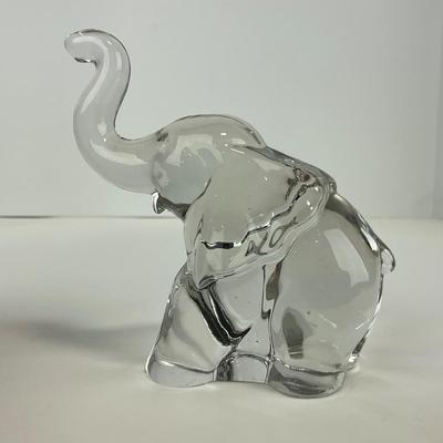 -204- HEISEY | Clear Glass Elephant Figure