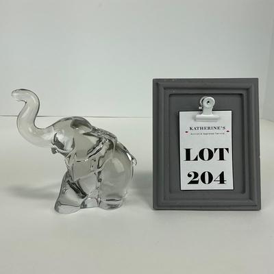 -204- HEISEY | Clear Glass Elephant Figure
