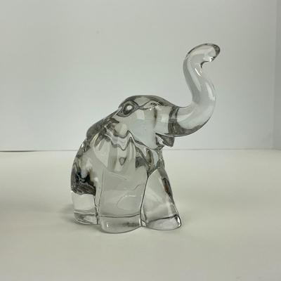 -204- HEISEY | Clear Glass Elephant Figure