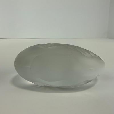 -205- FENTON | Art Glass Frosted Swan Figure | Marked