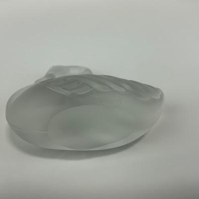 -205- FENTON | Art Glass Frosted Swan Figure | Marked