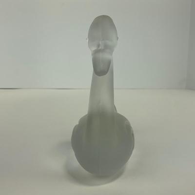 -205- FENTON | Art Glass Frosted Swan Figure | Marked