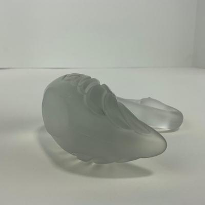 -205- FENTON | Art Glass Frosted Swan Figure | Marked