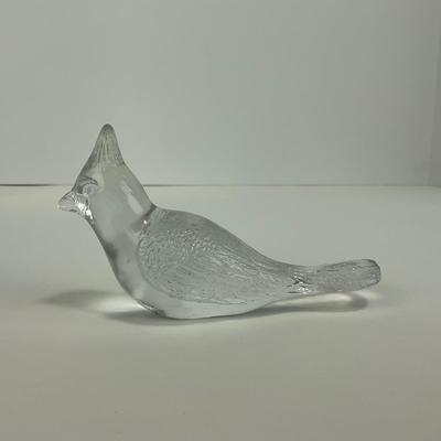 -206- FENTON | Clear Glass Cardinal Bird Figure
