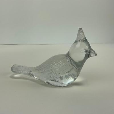 -206- FENTON | Clear Glass Cardinal Bird Figure