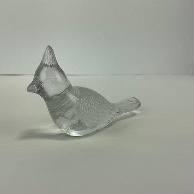-206- FENTON | Clear Glass Cardinal Bird Figure