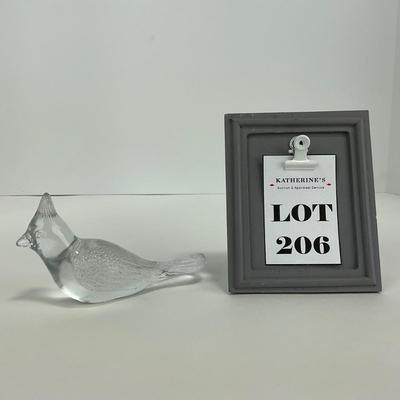 -206- FENTON | Clear Glass Cardinal Bird Figure