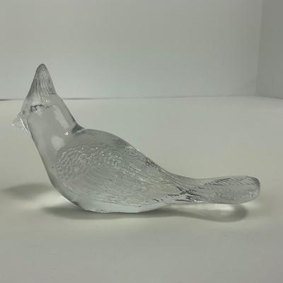 -206- FENTON | Clear Glass Cardinal Bird Figure