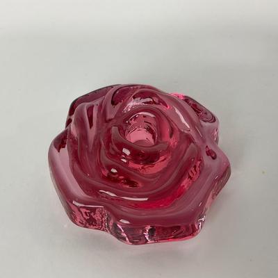 -207- UNMARKED | Pink Rose Paperweight Figure