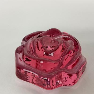 -207- UNMARKED | Pink Rose Paperweight Figure