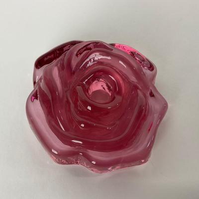 -207- UNMARKED | Pink Rose Paperweight Figure
