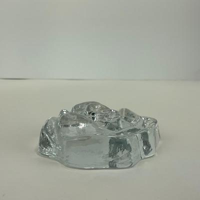 -208- UNMARKED | Clear Glass Rose Paperweight Figure