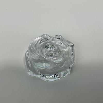 -208- UNMARKED | Clear Glass Rose Paperweight Figure