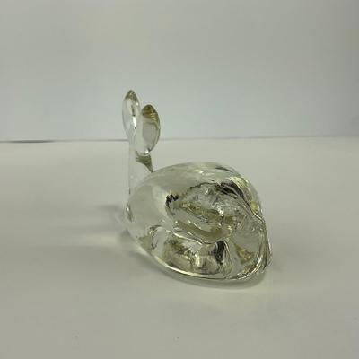 -212- PILGRIM | Clear Glass Whale Paperweight Figure