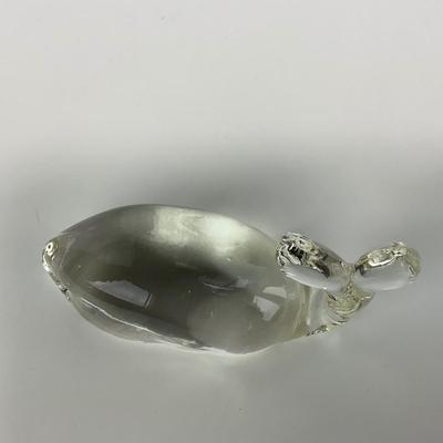 -212- PILGRIM | Clear Glass Whale Paperweight Figure
