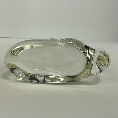 -212- PILGRIM | Clear Glass Whale Paperweight Figure