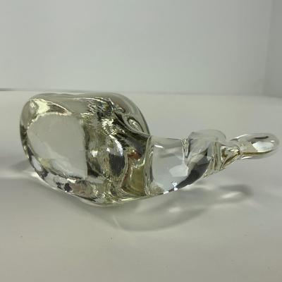 -212- PILGRIM | Clear Glass Whale Paperweight Figure