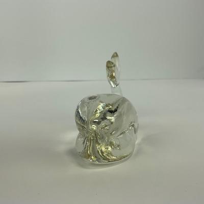 -212- PILGRIM | Clear Glass Whale Paperweight Figure