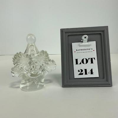 -214- FENTON | Art Glass Clear Glass Clown Figure