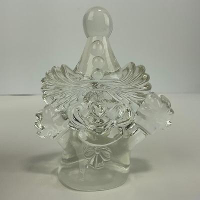 -214- FENTON | Art Glass Clear Glass Clown Figure